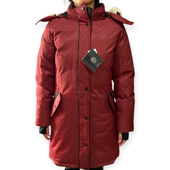 NEW Triple F.A.T. Goose Down Fur Hood Jacket SIZE XS Winter Maroon Coat NWT $550 - Picture 2 of 16